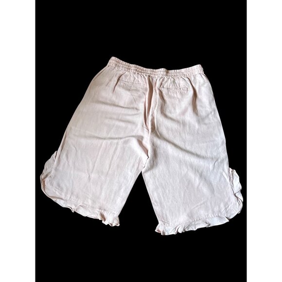 Elastic Waist Ruffled Hem Pink Shorts with Pockets Size 18/20 - Picture 2 of 10